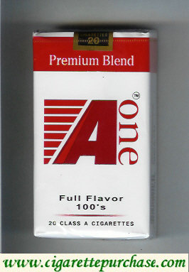 A One 100s cigarettes (vertical 'One') Premium Blend Full Flavor