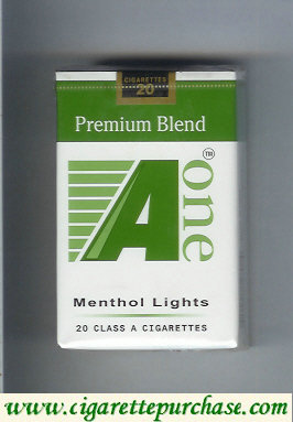 A One Menthol Lights cigarettes Premium Blend soft box