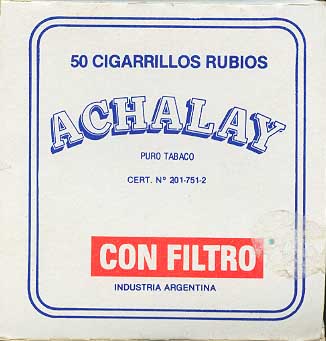 Achalay Puro Tabaco 50 Cigarrillos Rubios Cigarettes