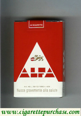 Alfa red cigarettes soft box