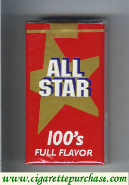 All Star 100's cigarettes