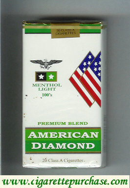 American Diamond Menthol Light 100s cigarettes Premium Blend