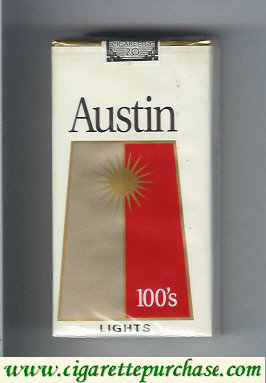 Austin 100s Lights cigarettes with trapezium