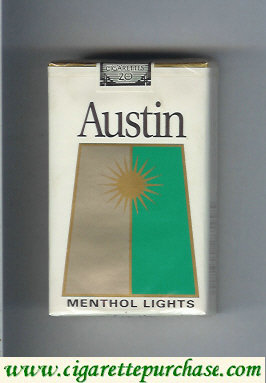 Austin Menthol Lights cigarettes with trapezium