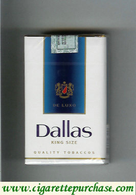 Dallas De Luxo Quality Tobaccos white and blue cigarettes soft box