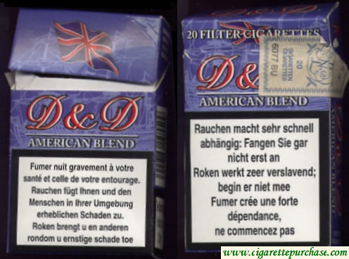 D&D American Blend 20 Filter cigarettes hard box