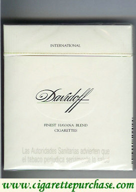 Davidoff Finest Havana Blend International 100s cigarettes wide flat hard box