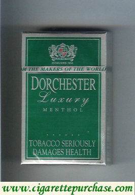Dorchester Luxury Menthol green cigarettes hard box