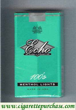 Echo 100s Menthol Lights cigarettes soft box