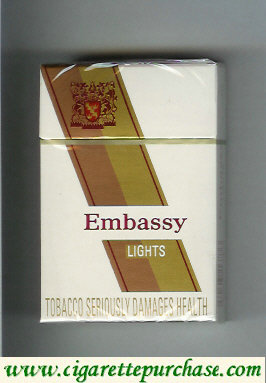 Embassy Lights cigarettes hard box