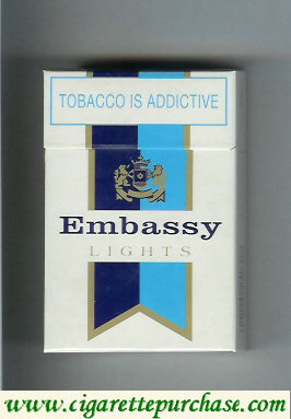 Embassy cigarettes Lights hard box