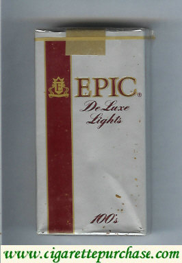 Epic De Luxe Lights silver 100s cigarettes soft box