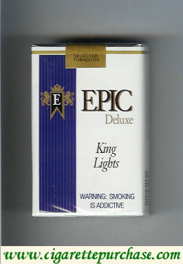Epic Deluxe King Lights white cigarettes soft box