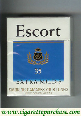 Escort Extra Mild 8 35s cigarettes hard box
