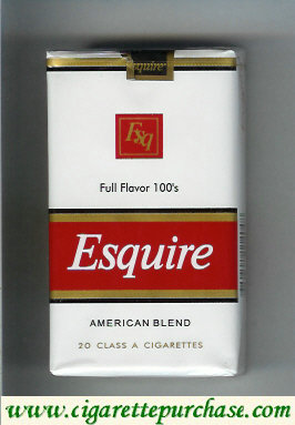 Esquire American Blend Full Flavor 100s cigarettes soft box