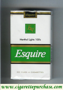 Esquire Menthol Lights 100s cigarettes soft box