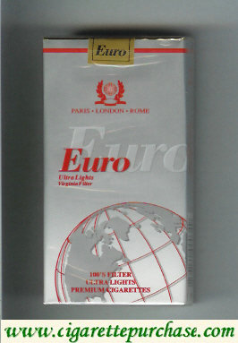 Euro Ultra Lights Virginia Filter 100s cigarettes soft box