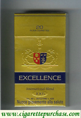 Excellence International Blend 100s cigarettes hard box