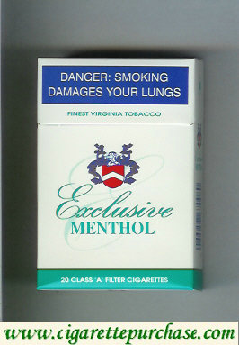 Exclusive Menthol cigarettes hard box