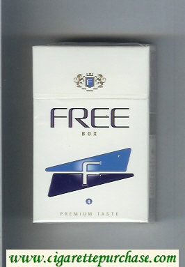 Free F '4' Premium Taste white and black and blue Cigarettes hard box