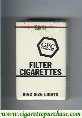 GPC Approved Filter Cigarettes King Size Lights soft box