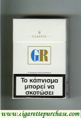 GR Classic white hard box cigarettes