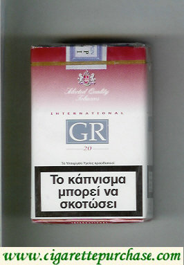 GR Selected Quality Tobaccos International white and red cigarettes soft box