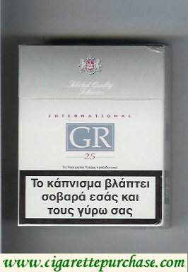 GR Selected Quality Tobaccos International 25s white and grey cigarettes hard box