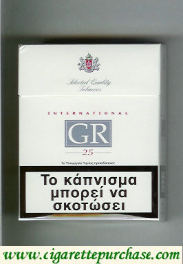GR Selected Quality Tobaccos International 25s white cigarettes hard box
