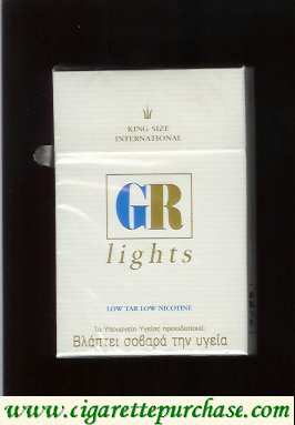 GR King Size International Lights white cigarettes hard box
