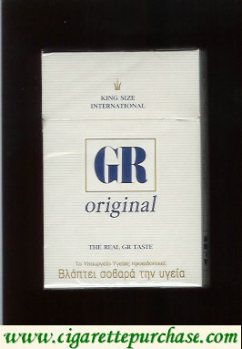 GR King Size International Original white cigarettes hard box