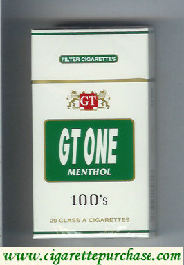 GT One Menthol Filter cigarettes 100s hard box