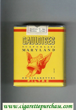 Gauloises Filtre Scaferlati Maryland yellow cigarettes soft box
