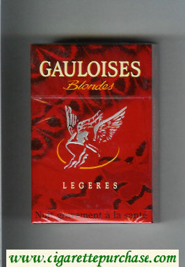 Gauloises Blondes Legeres red cigarettes hard box