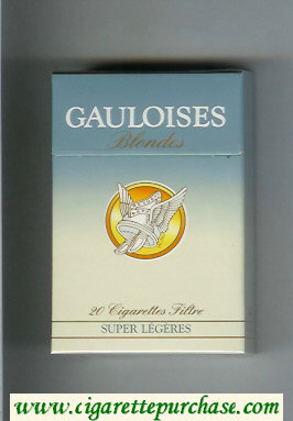 Gauloises Blondes Super Legeres yellow and blue Cigarettes hard box