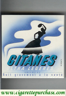 Gitanes Ultra Legeres cigarettes wide flat hard box
