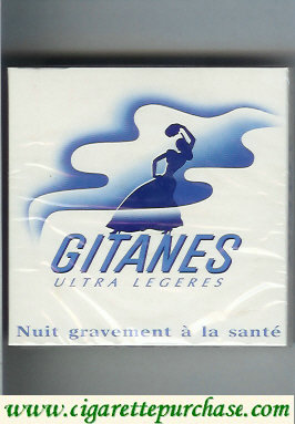 Gitanes cigarettes Ultra Legeres wide flat hard box