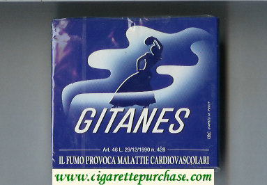 Gitanes wide flat hard box cigarettes