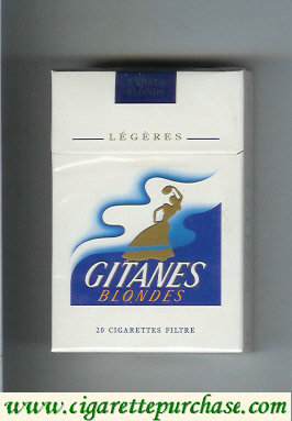 Gitanes Blondes Legeres white and blue cigarettes hard box