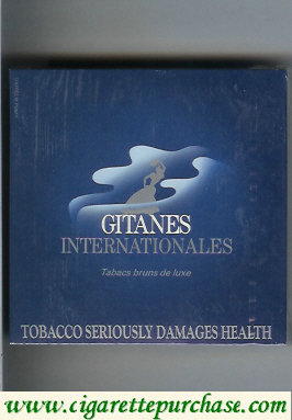 Gitanes cigarettes Internationales blue wide flat hard box