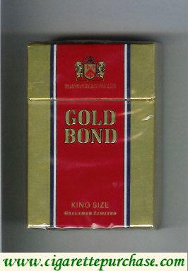 Gold Bond King Size gold and red cigarettes hard box
