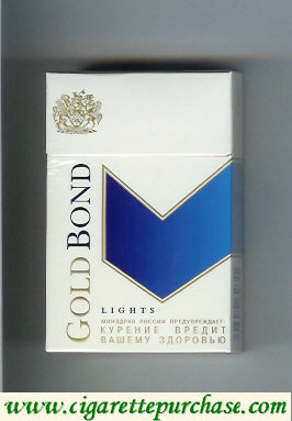 Gold Bond Lights white and blue cigarettes hard box