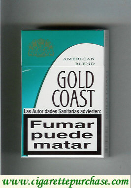 Gold Coast American Blend white and green Cigarettes hard box