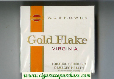 Gold Flake Virginia white and yellow cigarettes wide flat hard box