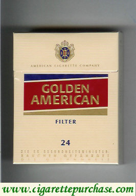 Golden American Filter yellow and red 24 cigarettes hard box
