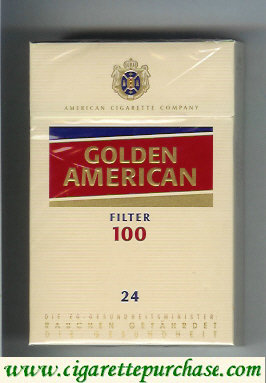 Golden American Filter 100s yellow and red 24 cigarettes hard box