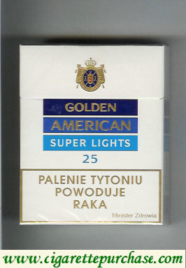 Golden American Super Lights 25s cigarettes hard box
