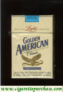 Golden American Classic Lights cigarettes hard box