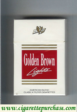 Golden Brown Lights American Blend white and red cigarettes hard box