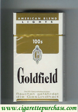 Goldfield American Blend Lights 100s cigarettes hard box